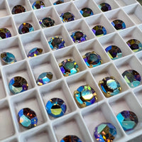 Vintage Swarovski Starlight, 4 Pieces 34ss Swarovski With SP or GP Setting, Jewelry, Bead Embroidery Component