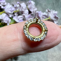 8mm Rhinestone Setting, CZ Adorned Crystal Prong Setting, Fits 8 to 8.5mm Round Crystals and Gemstones