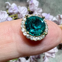 8mm Rhinestone Setting, CZ Adorned Crystal Prong Setting, Fits 8 to 8.5mm Round Crystals and Gemstones