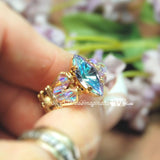 RARE Vitrail Light Vintage Swarovski Handmade Ring, Limited, in Sterling or 14K GF