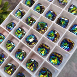 Vitrail Medium 8mm Swarovski, 2 Pcs Fancy 4460 Cushion Square Rhinestone With Setting