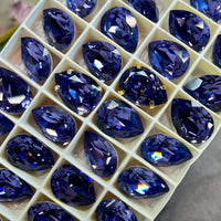 Tanzanite 18x13mm Swarovski Crystal, 1 Pc art 4320 Pear Shape With SP or GP Setting