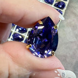 Tanzanite 18x13mm Swarovski Crystal, 1 Pc art 4320 Pear Shape With SP or GP Setting