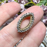 15x7mm Rhinestone Setting, CZ Adorned Crystal Prong Setting, Fits 15x7mm Navette/Marquise Crystals and Gems