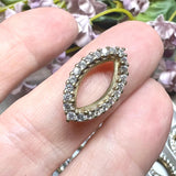 15x7mm Rhinestone Setting, CZ Adorned Crystal Prong Setting, Fits 15x7mm Navette/Marquise Crystals and Gems