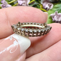 15x7mm Rhinestone Setting, CZ Adorned Crystal Prong Setting, Fits 15x7mm Navette/Marquise Crystals and Gems