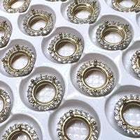 8mm Rhinestone Setting, CZ Adorned Crystal Prong Setting, Fits 8 to 8.5mm Round Crystals and Gemstones