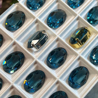 Montana Blue Sapphire Swarovski Crystal, 1 Pc Vintage 16x11mm 4100 Oval