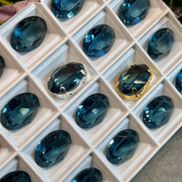 Montana Blue Sapphire Swarovski Crystal, 1 Pc Vintage 16x11mm 4100 Oval