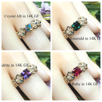 Swarovski Crystal Birthstone Rings, Handmade, All Birthstones Available, Gems, CZs, Vintage Crystal