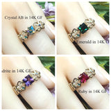 Swarovski Crystal Birthstone Rings, Handmade, All Birthstones Available, Gems, CZs, Vintage Crystal