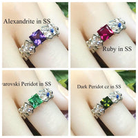 Swarovski Crystal Birthstone Rings, Handmade, All Birthstones Available, Gems, CZs, Vintage Crystal