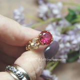 Ruby Handmade Ring, Lab Grown Fuchsia Ruby-Red, July Birthstone, 40th Anniversary