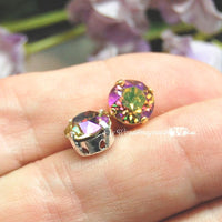 Water Lily Swarovski Crystal, 2 Pcs 8mm/39ss Crystals With SP or GP Settings,  Jewelry-Embroidery