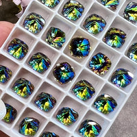 Vitrail Medium 8mm Swarovski, 2 Pcs Fancy 4460 Cushion Square Rhinestone With Setting