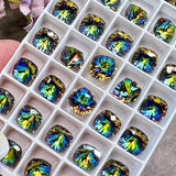 Vitrail Medium 8mm Swarovski, 2 Pcs Fancy 4460 Cushion Square Rhinestone With Setting