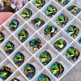 Vitrail Medium 8mm Swarovski, 2 Pcs Fancy 4460 Cushion Square Rhinestone With Setting