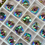 Paradise Shine 8mm Swarovski, 2 Pcs Fancy 4460 Cushion Square With SP or GP Setting