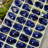 Tanzanite 18x13mm Swarovski Crystal, 1 Pc art 4320 Pear Shape With SP or GP Setting