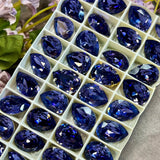 Tanzanite 18x13mm Swarovski Crystal, 1 Pc art 4320 Pear Shape With SP or GP Setting