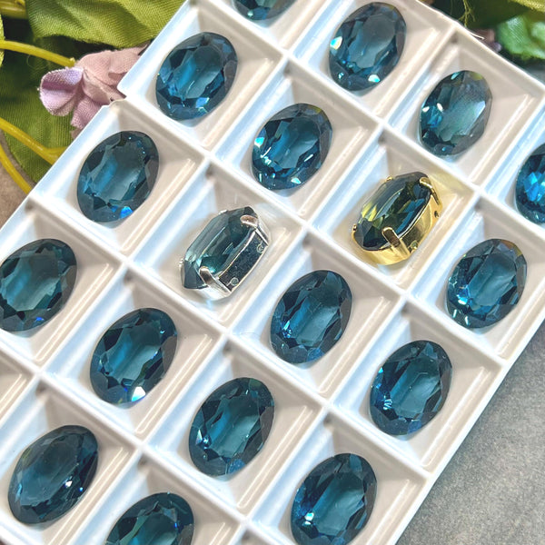 Montana Blue Sapphire Swarovski Crystal, 1 Pc Vintage 16x11mm 4100 Oval
