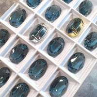 Montana Blue Sapphire Swarovski Crystal, 1 Pc Vintage 16x11mm 4100 Oval