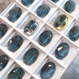 Montana Blue Sapphire Swarovski Crystal, 1 Pc Vintage 16x11mm 4100 Oval