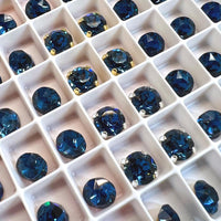 Montana Sapphire 30ss-6mm Dentelle Vintage Swarovski Crystal with SP or GP Settings