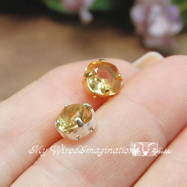 Light Colorado Topaz, 8mm Vintage Swarovski, 2 Pcs Unfoiled 4470 With SP or GP Settings