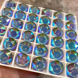 White Opal StarShine AB Swarovski Crystal, 1Pc 10mm With Setting, Bead Embroidery