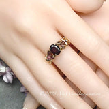 Rhodolite Garnet Handmade Ring, Raspberry Dark Red, in SS or 14K GF