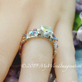 Petite Opalescent Mystic, Mercury Mystic Topaz Handmade Ring   Made to Order in 14K Gold or Sterling Silver