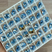 Light Sapphire, 40ss Vintage Swarovski, 2 Pcs Art 1200, Dentelle With SP - GP Setting
