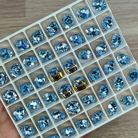 Light Sapphire, 40ss Vintage Swarovski, 2 Pcs Art 1200, Dentelle With SP - GP Setting