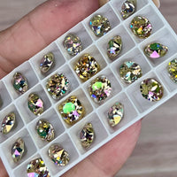 Water Lily Swarovski Crystal, 2 Pcs 8mm/39ss Crystals With SP or GP Settings,  Jewelry-Embroidery