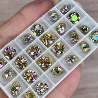 Water Lily Swarovski Crystal, 2 Pcs 8mm/39ss Crystals With SP or GP Settings,  Jewelry-Embroidery