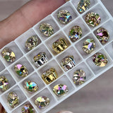 Water Lily Swarovski Crystal, 2 Pcs 8mm/39ss Crystals With SP or GP Settings,  Jewelry-Embroidery