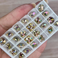 Water Lily Swarovski Crystal, 2 Pcs 8mm/39ss Crystals With SP or GP Settings,  Jewelry-Embroidery