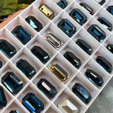 Montana Swarovski Octagon, 1 Piece 14x10mm Art 4610 Crystal With a Setting