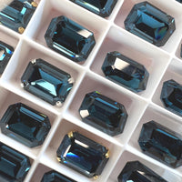 Montana Swarovski Octagon, 1 Piece 14x10mm Art 4610 Crystal With a Setting