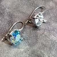 Sterling & GP French Wire Earring Setting, For 6 or 8mm Crystal-Gems, Loop - No Loop, 1-Pair Blanks