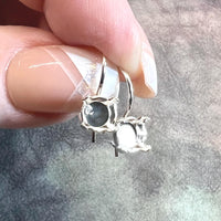 Sterling & GP French Wire Earring Setting, For 6 or 8mm Crystal-Gems, Loop - No Loop, 1-Pair Blanks