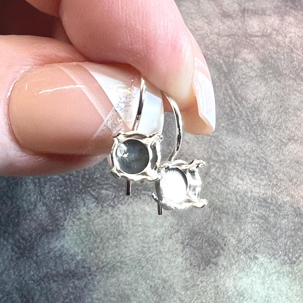 Sterling & GP French Wire Earring Setting, For 6 or 8mm Crystal-Gems, Loop - No Loop, 1-Pair Blanks