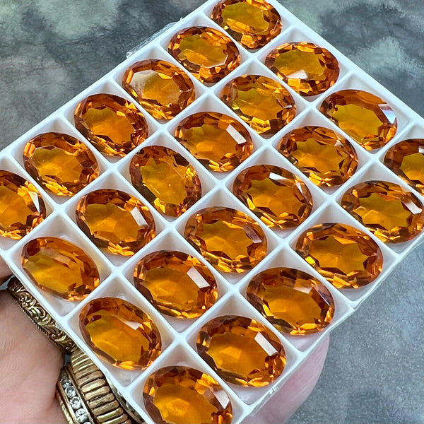 Rare Maderia Topaz, Vintage Swarovski Crystal 15x11mm val , 2 Pcs With Optional Settings