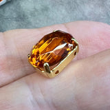 Rare Maderia Topaz, Vintage Swarovski Crystal 15x11mm val , 2 Pcs With Optional Settings
