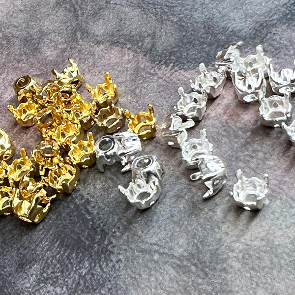 5mm Crystal Settings, 25ss SP/GP 5.3 to 5.6mm Round, Nickel Free, Rhinestone Setting6