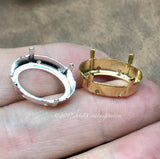 Aquamarine 18x13mm Ocean Blue Rare Vintage Swarovski, 1 2 or 4 Pcs - 4106 With Setting