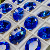 Sapphire 18x13mm Royal Blue Rare Vintage Swarovski, 1-2 or 4 Pcs - 4106 With Setting