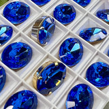 Sapphire 18x13mm Royal Blue Rare Vintage Swarovski, 1-2 or 4 Pcs - 4106 With Setting