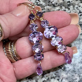 Alexandrite Earring, Vintage Swarovski Crystal Handmade Earrings, in Sterling Silver or 14K GF